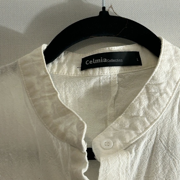 Celima Collection White Cotton Poplin Mini Dress Large - Picture 3 of 7